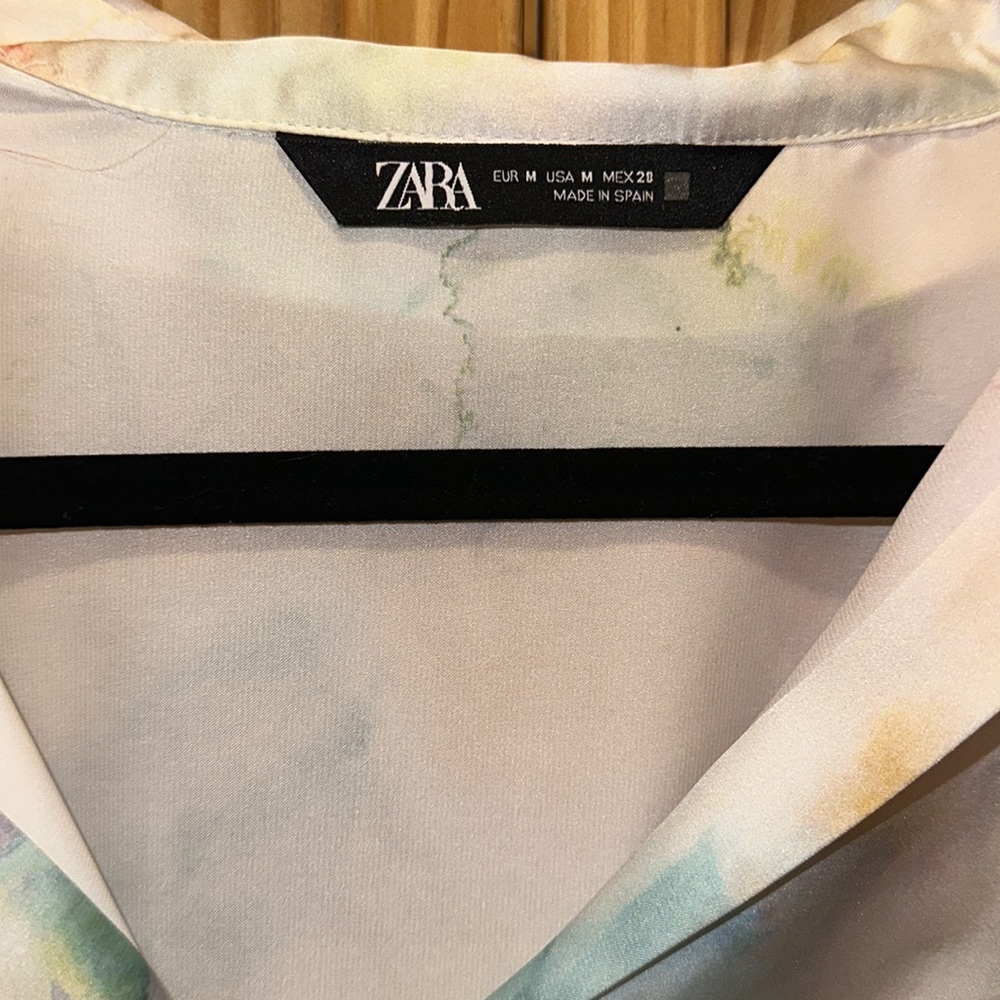 Zara Multi-Colored Button Down Blouse - image 3